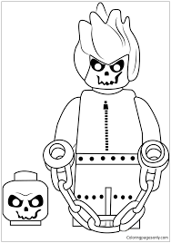 The final battle of two heroes on opposite sides of the barricades. Lego Ghost Rider Coloring Pages Lego Coloring Pages Coloring Pages For Kids And Adults