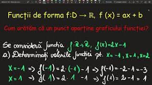 Forma f(x)=ax+b, unde a, bîr. Un Punct Apartine Graficului Unei Functii F X Ax B Clasa 8 Invata Matematica Usor Meditatii Online Youtube