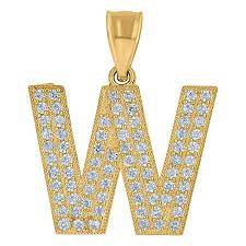 American lung association's lung force unites women and their loved ones across the country to stand together for lung health and against lung cancer. 10k Yellow Gold Unisex Cubic Zirconia Letter Name Personalized Monogram Initial W Alphabet Charm Pendant Necklace Jewelr Fruugo Lu