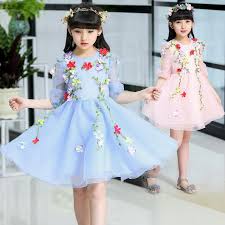 Korean Kids Clothes Children Princess Dress Summer Baby Mesh Floral Dresses For Girls Of 2 3 4 5 6 Princess Dress Kids Girl Princess Dress Korean Fashion Dress