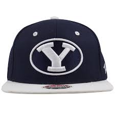 The original size of the image is 195 × 195 px and the original resolution is 300 dpi. Byu Cougars Two Tone Navy Blue On White Snapback Hat Cap Swag