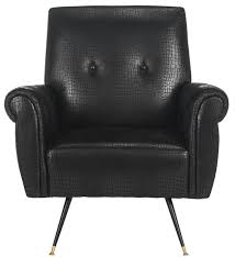 Black leather accent chair ds noble. Fox6285a Accent Chairs Furniture By Safavieh