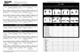 Insanity Workout Chart Pdf Sport1stfuture Org