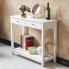 New Taohfe Console Table Strong Wood Entryway Table 2 Drawers Stylish Entry Hallway Couch Tables Easy Setup En In 2020 Entryway Tables Table Storage Couch Table