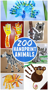 Fun Zoo Animal Handprint Crafts For Kids Find A Tiger Lion Monkey Zebra Rhino Giraffe And More Craftymorning Com Preschool Crafts Art For Kids Craft Activities For Kids