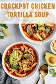 Stir chicken back into the soup. Crockpot Chicken Tortilla Soup Kim S Cravings