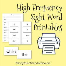 sight word printables and resources for home and school