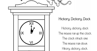 Free printable & coloring pages. Nursery Rhyme Hickory Dickory Dock Coloring Page Copy Jpg Google Drive