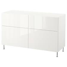 Ajoutez Au Panier Besta Combi Rgt Portes Tiroirs Blanc Selsviken Stallarp Brillant Blanc 120x40x74 Cm Ikea Ikea White Storage Drawers