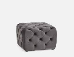 Salm Grey Tufted Velvet Ottoman Structube In 2020 Velvet Ottoman Ottoman Velvet Tufted Sofa