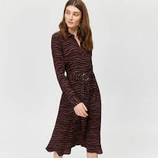 Warehouse Tiger O Ring Midi Shirt Dress Brown Print 2 Midi Shirt Dress Floral Dress Outfits Floral Dress Casual