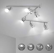 Deckenstrahler online kaufen otto.de einbaustrahler & aufbaustrahler deckenstrahler mit led.einladendes licht im flur. Wowatt Led 6 Flammig Deckenleuchte Deckenstrahler Led Spotbalken Deckenlampe Kuche Schwenkbar Wohnzimmer Flur Schlafzimmer Warmweiss Spotleuchte Decke Inkl 6x 6w Spots Gu10 2800k Matt Nickel Modern Moebel Suchmaschine Ladendirekt De
