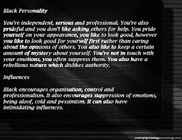 Color Black Personality Affects Black Color Meaning Color Meaning Personality Color Psychology