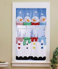 3 pc. snowman curtain set