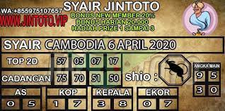 Prediksi Togel Cambodia 6 April 2020 Jitu Agen Instagram Games