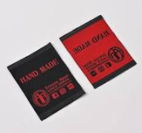 Custom Center Fold Garment Loop Fold Main Label T-shirt Cuff Hem Neck Label  logo Damask Manhattan Fold Woven Label for Clothing