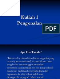 Melalui keratan rentas, pandangan sisi bentuk muka bumi dapat dilihat dengan jelas dan boleh membantu untuk mentafsir bentuk muka bumi sesuatu kawasan dengan lebih tepat. 1 Pengenalan Pdf Sains Tanah Pdf