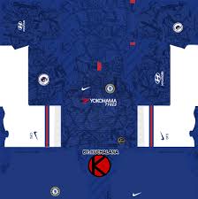 يشمل شعار تشيلسي دريم ليج 2021 و الطقم الرسمي اللون الازرق اساسي مع التداخل في اللون الابيض و. Chelsea Fc 2019 2020 Kit Dream League Soccer Kits Kuchalana