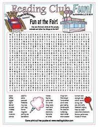 Fun Things At The Fairs Word Search Puzzle Summer School Fun School Fun Fun