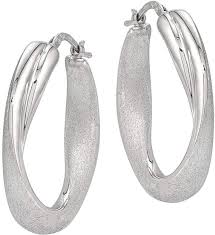 Sterling Tapered Hoop Earrings By Silver Style Qvc Com Silver Fashion Silver Engagement Rings Silver