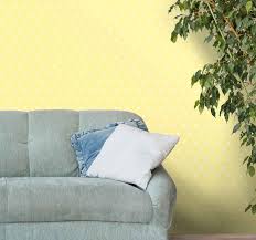 Blue, red, yellow, and green wavy wallpaper, abstraction, background. Dots On Yellow Background Spotty Wallpaper Tenstickers