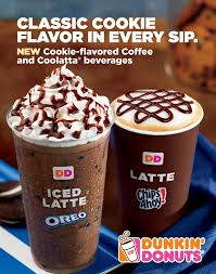 Try Dunkin Donut S New Cookie Flavor Latte Oreo Chipsahoy Latte Ddnassau Latte Flavors Cookie Flavors Flavored Drinks