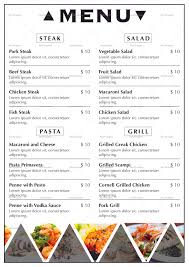 If possible, stick to plain black and white color for text. Triangle Dinner Menu Design Template In Psd Word Publisher Illustrator Indesign