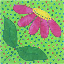 Wayward Coneflower Daisy Applique Block Pattern Instant Etsy In 2020 Applique Quilts Flower Quilt Garden Quilt