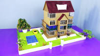 Making a Beautiful Villa House Project from Cardboard With Swimming Pool -  Dream House - Model 12