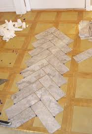 Diy Herringbone Peel N Stick Tile Floor Stick On Tiles Peel And Stick Tile Peel And Stick Floor