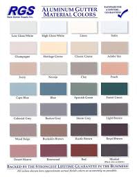 Rain Gutter Supply Color Chart Best Picture Of Chart