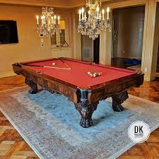 Finished Installing This Maitland Smith 9 Foot Pool Table In Newport Coast Mahogany Cloth Billiards Dkbilliards Playpool Pool Table Billiards Play Pool
