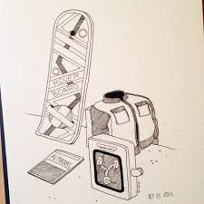 Now let's get down to. Uri Menta On Instagram Inktober Day 20 Back To The Future Inktober2015 Inked Drawing Hover Back To The Future Drawings Sketch Book Back To The Future