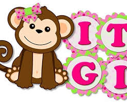 Animal balloons jungle safari theme children birthday party decorations supplies. Amazon Com Pink Monkey Baby Shower Banner It S A Girl Garland Party Decoration Handmade In Usa Handmade