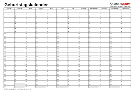 Jahrhundert vor chr und weist. Geburtstagskalender In Excel Zum Ausdrucken 10 Varianten