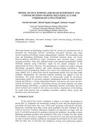 Search and apply new to the fresh jobs vacancies in melaka. Pdf Model Of Self Esteem Job Search Intensity And Career Decision Making Self Efficacy For Undergraduate Students