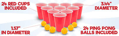 En reuniones de este tipo no te puede faltar nada en la mesa: Amazon Com Fairly Odd Novelties Beer Pong Set 24 Tazas Rojas Y Bolas De Ping Pong Kitchen Dining