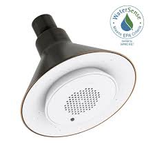 Kohler Moxie 1 Spray 5 In Single Wall Mount Fixed Shower Head In White K 9245 0 Oil Rubbed Bronze Fixed Shower Head Bronze