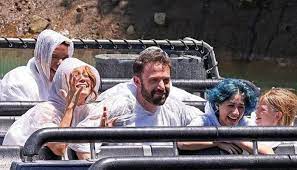 He was smiling and laughing. Jennifer Lopez Ben Affleck Hit The Universal Studios With Kids