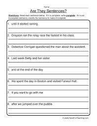 Worksheets Have Fun Teaching Writing Sentences Worksheets Writing Complete Sentences Sentence Writing