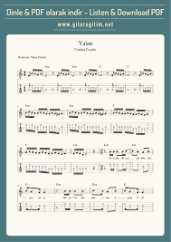Yalan Nota Tab Gitaregitim Net 2020 Sarkilar Egitim Gitar