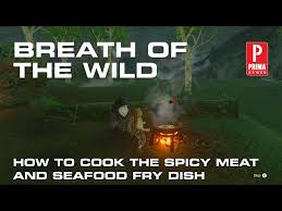Zelda breath of the wild. Zelda Breath Of The Wild Old Man S Recipe Guide Spicy Meat And Seafood Fry Allgamers