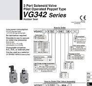 Solenoid Valve - 3-Port, Pilot Operated, Poppet Type, Rubber Seal, VG342 Series