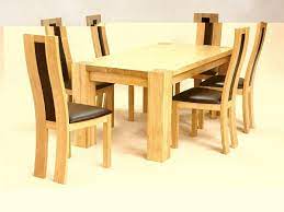 1.solid ash wood frame:steady & durable. Solid Wooden Rectangle Dining Table And 6 Chairs Homegenies