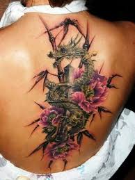 Japanese tattoos irezumi meaning and history with pictures. 60 Dragon And Flowers Tattoo Designs Ideas