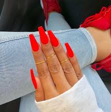 #heather sanders #red nails #long nails #acrylic nails #fur #hot red #jewelry #gold jewelry #expensive taste #winter fashion #luxury. Acrylic Nails For Valentines Day Red Acrylic Nails Summer Acrylic Nails Pretty Acrylic Nails