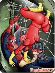 NSFW uncensored Marvel Comics hentai super hero porn art of SpiderWoman  sucking Spider-Man's cock. - Hentai NSFW