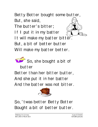 Видео со скороговоркой для отработки произношения Betty Botter Bought Some Butter