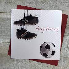 This card can easily be personalized.just convo me. White Cotton Cards Fussball Happy Birthday Geburtstag Amazon De Burobedarf Schreibwaren