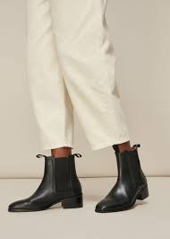 These chelsea boots have been traditionally cobbled in italy from smooth black leather with tonal elasticated inserts and a supple tan lining. Black Fernbrook Leather Chelsea Boot Whistles Whistles